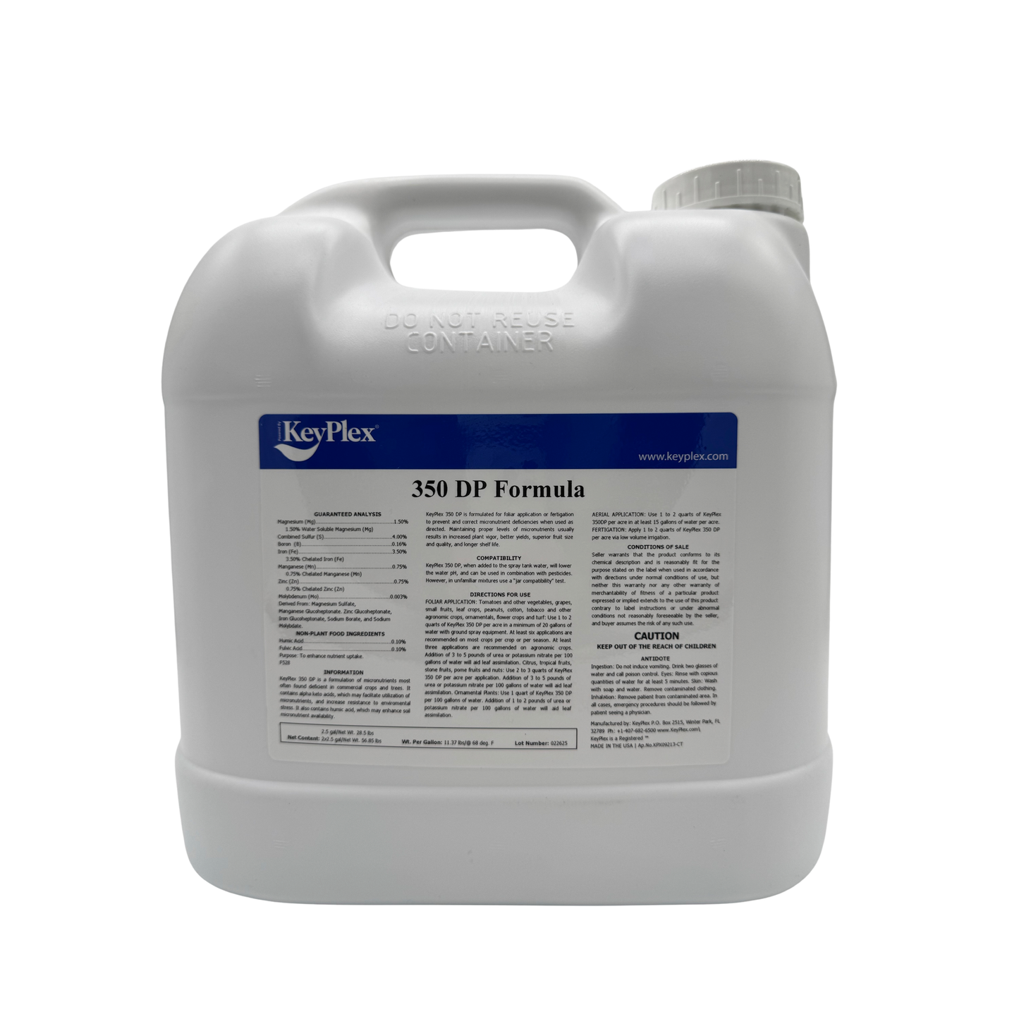 KeyPlex 350 DP Organic Fertilizer 2.5 Gallon