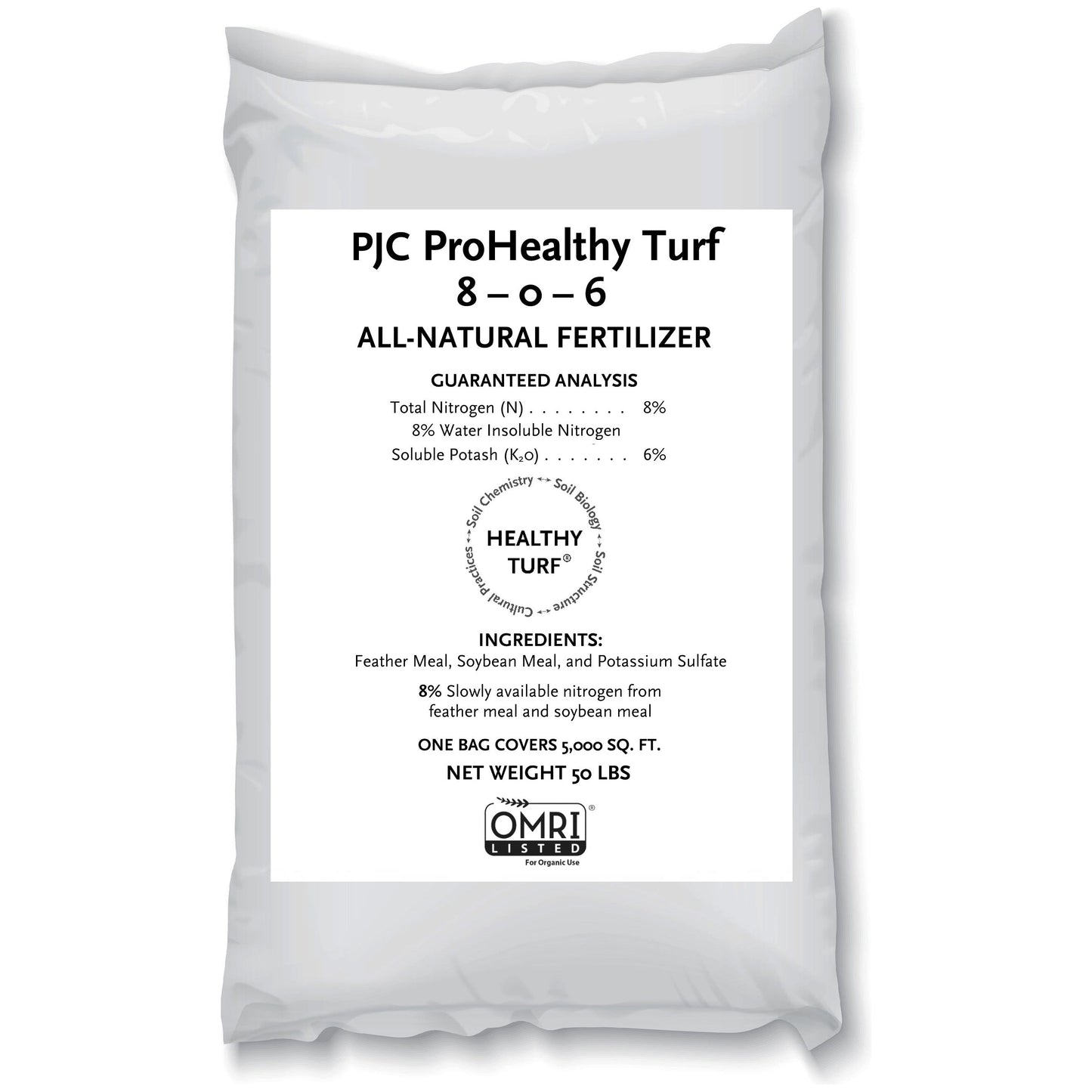 PJC ProHealthy Turf 8-0-6, 50 lb. Bag.