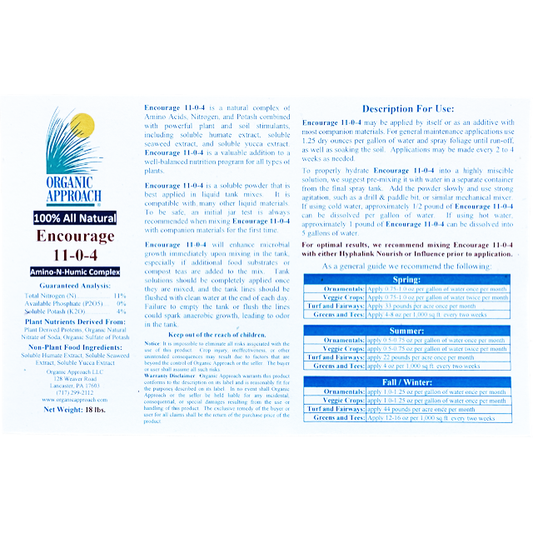 Organic Approach Encourage 11-0-4 Organic Amino Acids