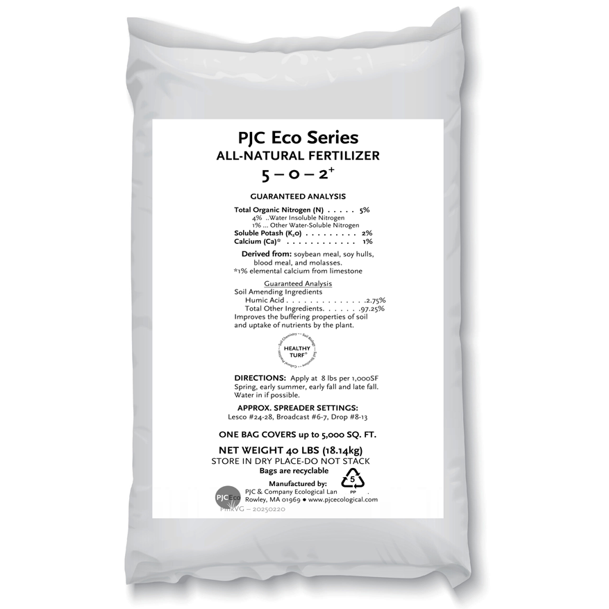PJC Eco Series 5-0-2+Lime, Pallet of 40 lb. Bags.