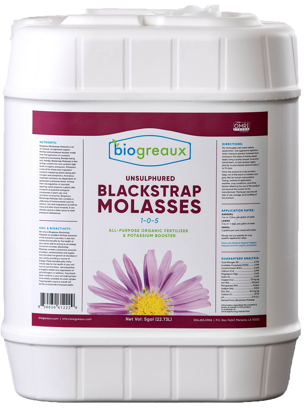 Biogreaux Unsulphured Blackstrap Molasses