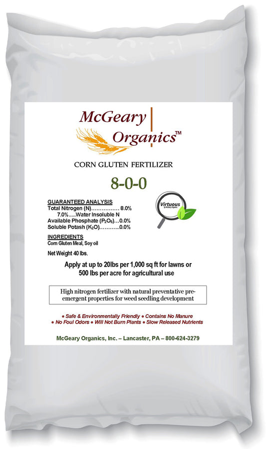 McGeary Corn Gluten 8-0-0 Organic Weed Killer Label