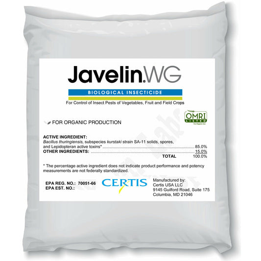 Javelin WG B.t. Caterpillar Control 5 lb. Insect Control GrowItNaturally.com