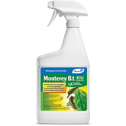 Monterey Bt Biological Insecticide Gypsy Moths Armyworms 1 Quart RTU